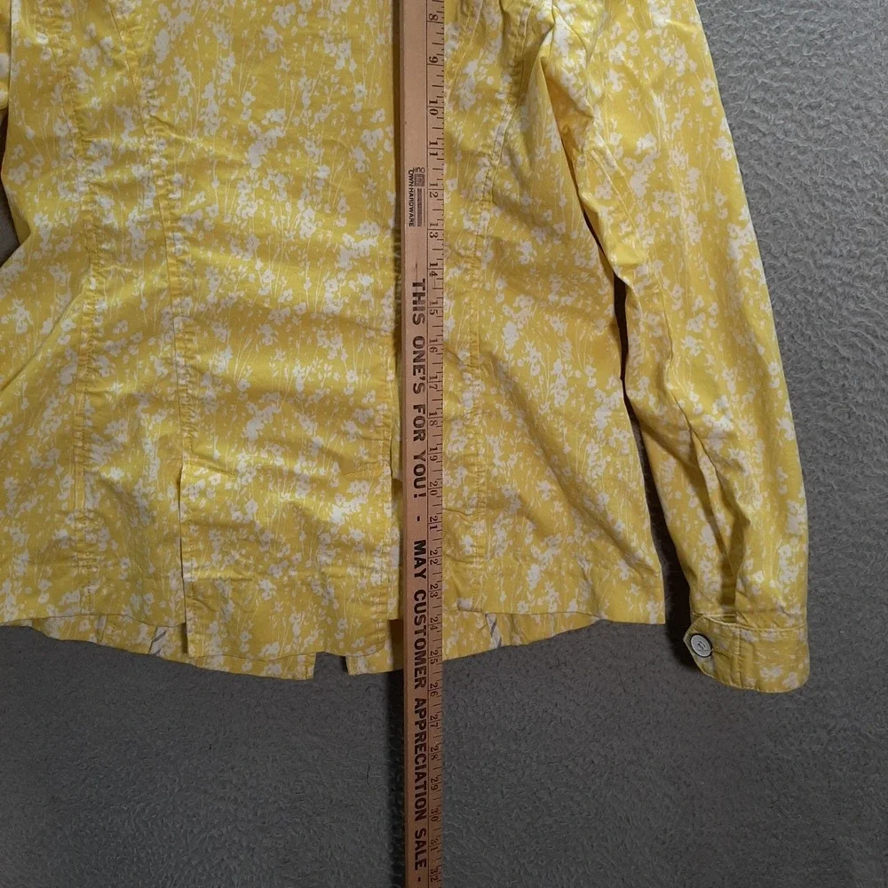 Cabi Jacket Womens Small Daisy Spring Yellow Floral Field Jacket‎ Preppy Casual